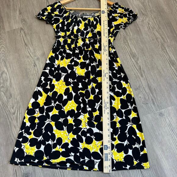 Vintage Maggy L Y2K Off Shoulder Floral MIDI Dress Women’s Babydoll Smocking - Picture 5 of 8